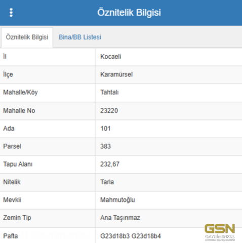 10-KARAMÜRSEL TAHTALI KÖYÜN'DE 24.287M2 SATILIK ARAZİ